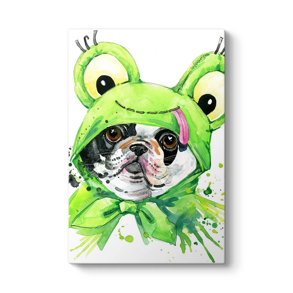 Kostümlü French Bulldog Tablosu - Model 2